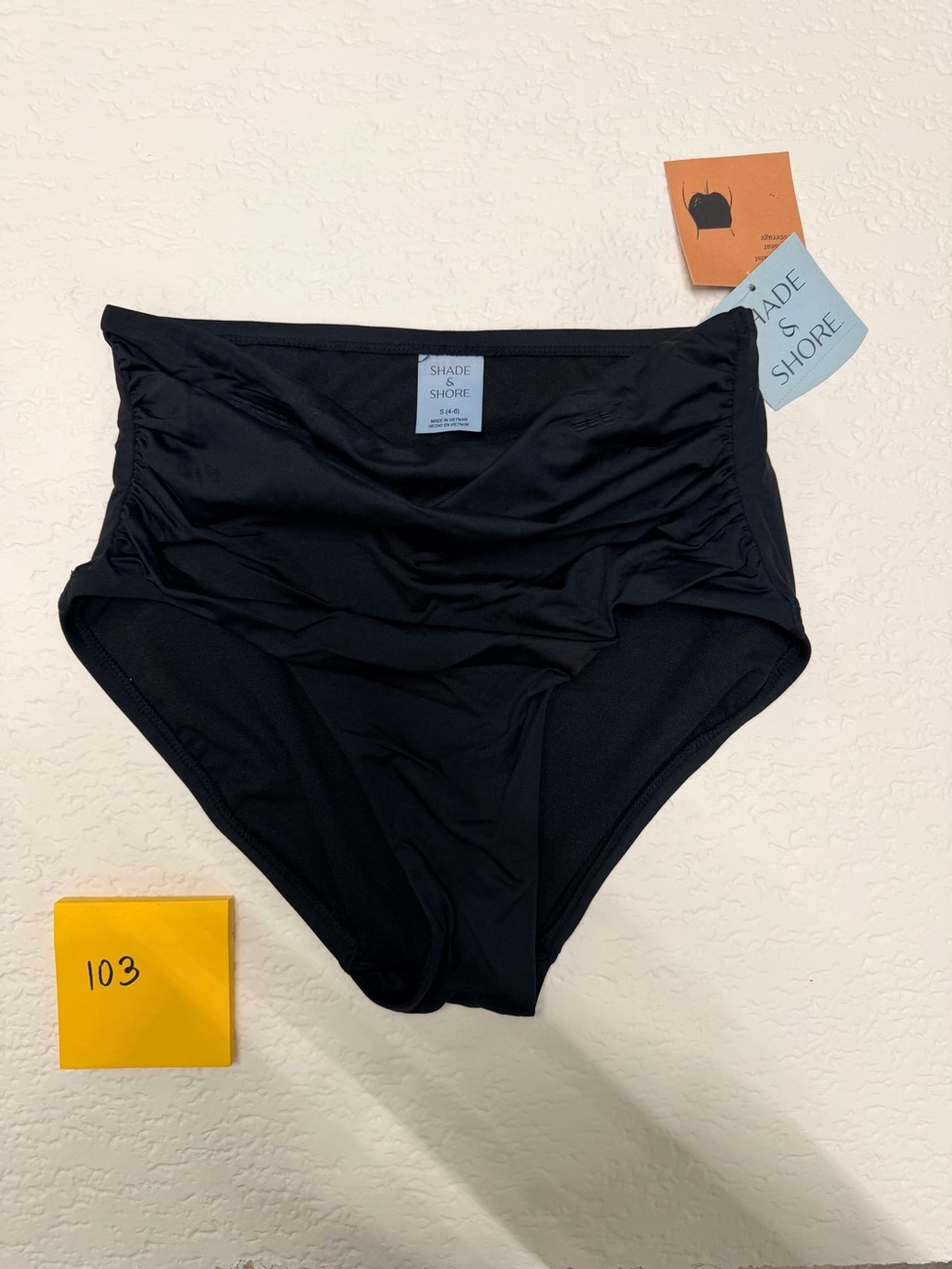 Shade & Shore Black High-Waist Swim Bottoms